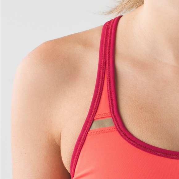 Lululemon Sweaty Or Not Bra II Alarming/Cranberry 2 - Picture 6 of 16